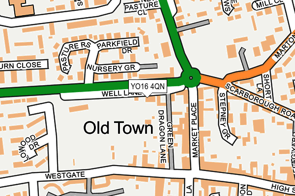 YO16 4QN map - OS OpenMap – Local (Ordnance Survey)