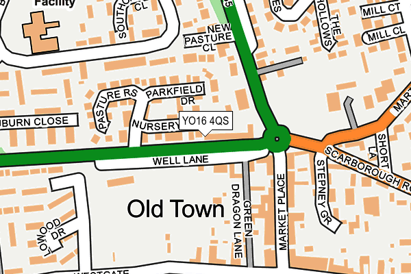 YO16 4QS map - OS OpenMap – Local (Ordnance Survey)
