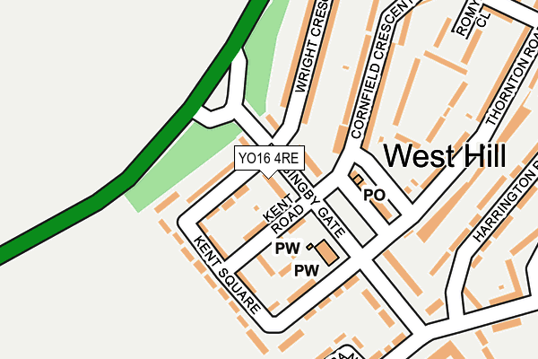 YO16 4RE map - OS OpenMap – Local (Ordnance Survey)