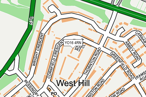 YO16 4RN map - OS OpenMap – Local (Ordnance Survey)