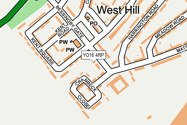 YO16 4RP map - OS OpenMap – Local (Ordnance Survey)