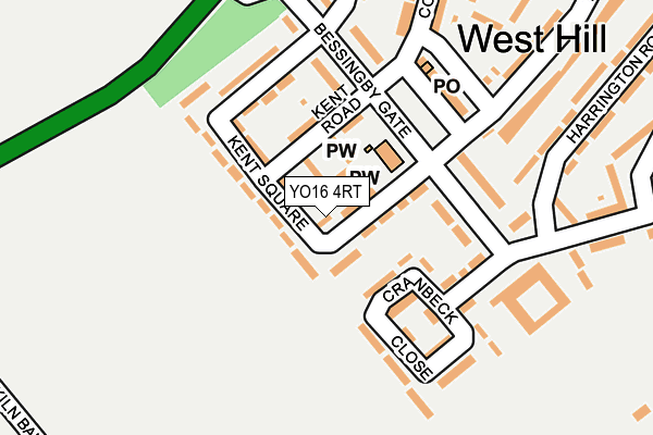 YO16 4RT map - OS OpenMap – Local (Ordnance Survey)