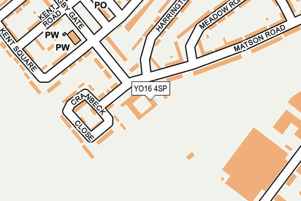 YO16 4SP map - OS OpenMap – Local (Ordnance Survey)
