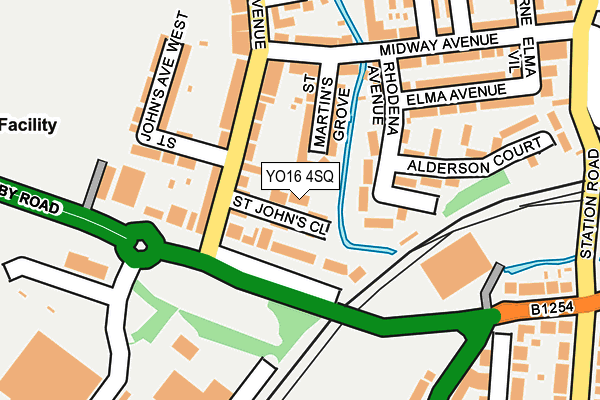 YO16 4SQ map - OS OpenMap – Local (Ordnance Survey)