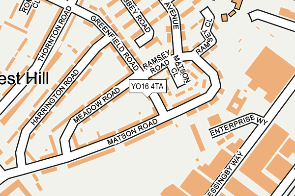 YO16 4TA map - OS OpenMap – Local (Ordnance Survey)