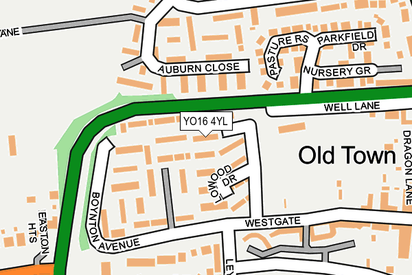 YO16 4YL map - OS OpenMap – Local (Ordnance Survey)