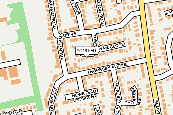 YO16 6ED map - OS OpenMap – Local (Ordnance Survey)