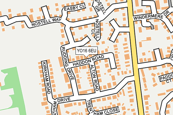 YO16 6EU map - OS OpenMap – Local (Ordnance Survey)