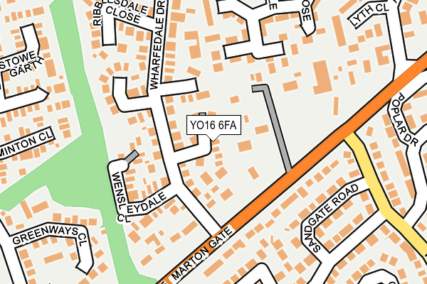 YO16 6FA map - OS OpenMap – Local (Ordnance Survey)