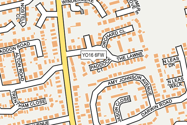 YO16 6FW map - OS OpenMap – Local (Ordnance Survey)