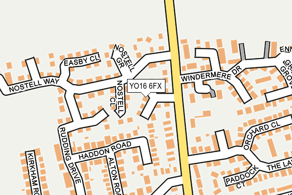 YO16 6FX map - OS OpenMap – Local (Ordnance Survey)