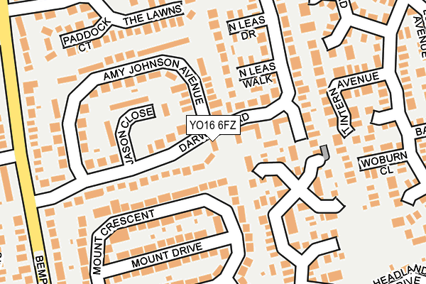 YO16 6FZ map - OS OpenMap – Local (Ordnance Survey)