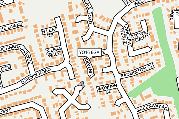 YO16 6GA map - OS OpenMap – Local (Ordnance Survey)