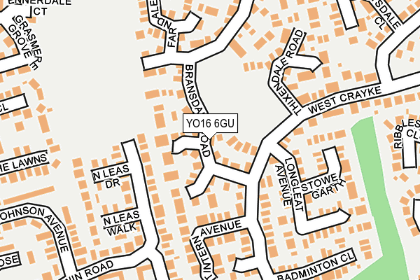 YO16 6GU map - OS OpenMap – Local (Ordnance Survey)