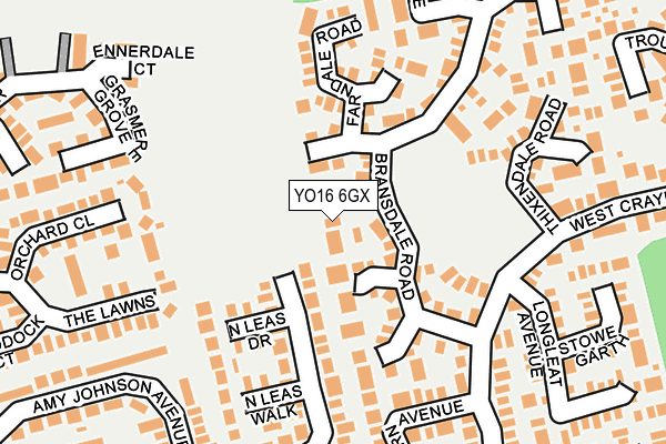 YO16 6GX map - OS OpenMap – Local (Ordnance Survey)