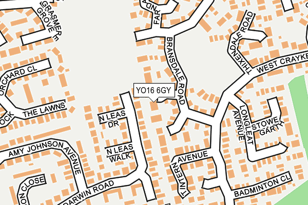 YO16 6GY map - OS OpenMap – Local (Ordnance Survey)