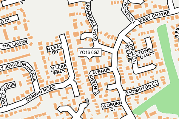 YO16 6GZ map - OS OpenMap – Local (Ordnance Survey)