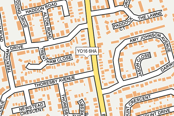 YO16 6HA map - OS OpenMap – Local (Ordnance Survey)