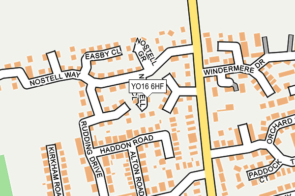 YO16 6HF map - OS OpenMap – Local (Ordnance Survey)