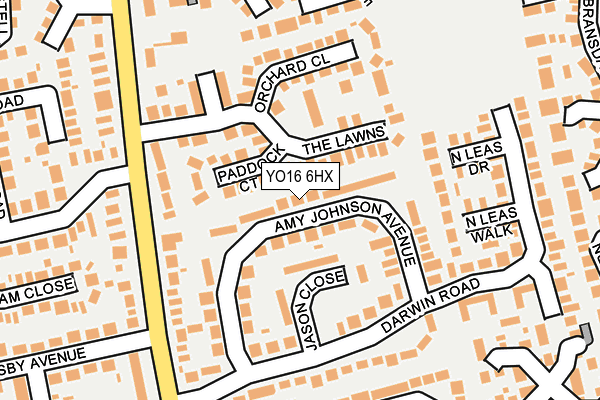 YO16 6HX map - OS OpenMap – Local (Ordnance Survey)