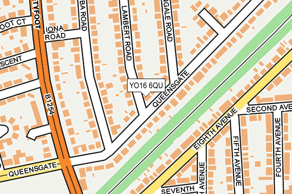 YO16 6QU map - OS OpenMap – Local (Ordnance Survey)