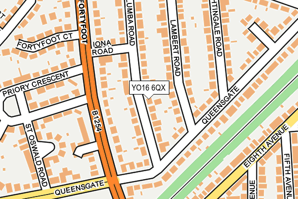 YO16 6QX map - OS OpenMap – Local (Ordnance Survey)