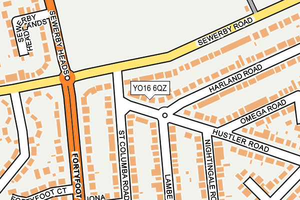 YO16 6QZ map - OS OpenMap – Local (Ordnance Survey)