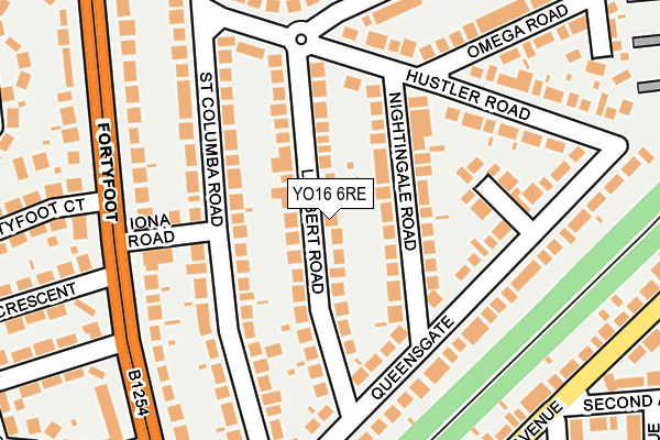 YO16 6RE map - OS OpenMap – Local (Ordnance Survey)