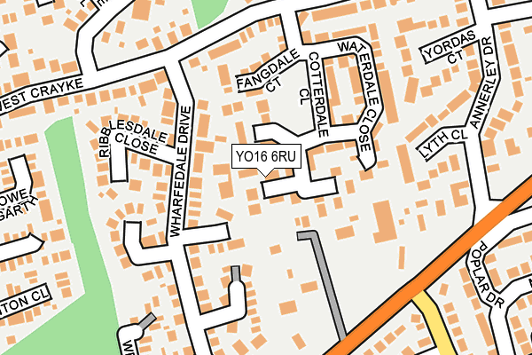 YO16 6RU map - OS OpenMap – Local (Ordnance Survey)