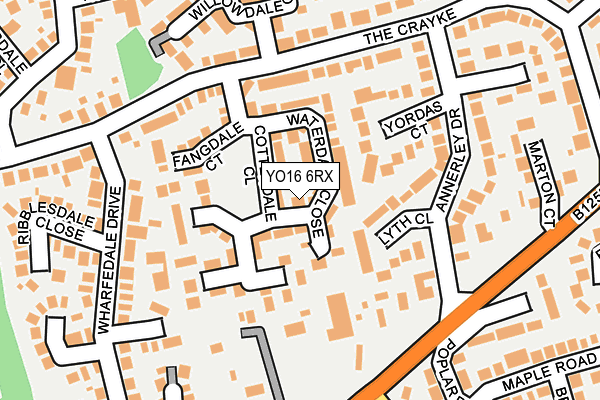 YO16 6RX map - OS OpenMap – Local (Ordnance Survey)