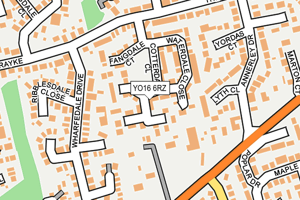 YO16 6RZ map - OS OpenMap – Local (Ordnance Survey)