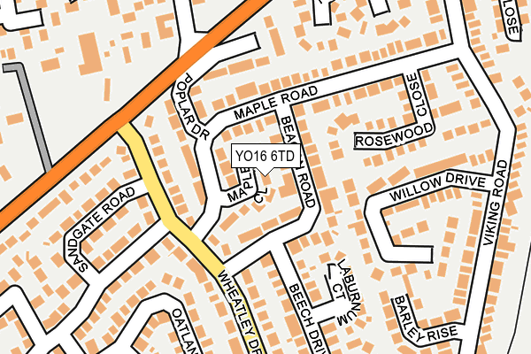 YO16 6TD map - OS OpenMap – Local (Ordnance Survey)