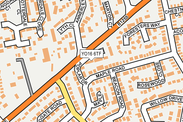 YO16 6TF map - OS OpenMap – Local (Ordnance Survey)