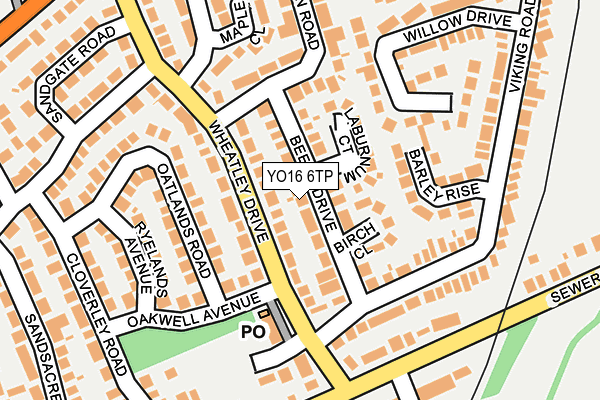 YO16 6TP map - OS OpenMap – Local (Ordnance Survey)