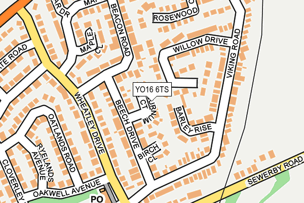 YO16 6TS map - OS OpenMap – Local (Ordnance Survey)