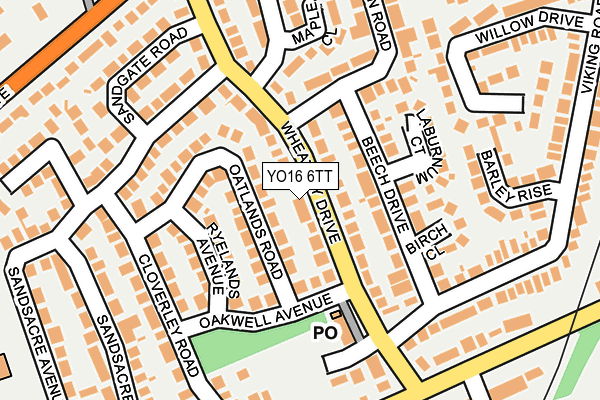 YO16 6TT map - OS OpenMap – Local (Ordnance Survey)