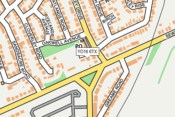 YO16 6TX map - OS OpenMap – Local (Ordnance Survey)