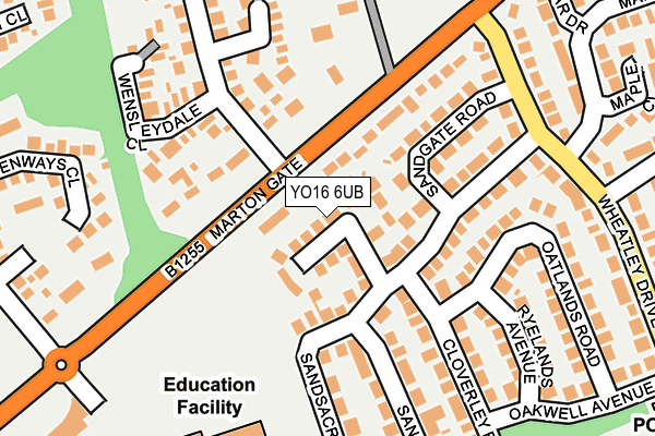 YO16 6UB map - OS OpenMap – Local (Ordnance Survey)