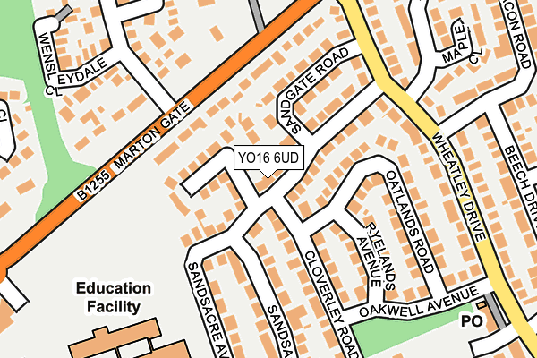 YO16 6UD map - OS OpenMap – Local (Ordnance Survey)