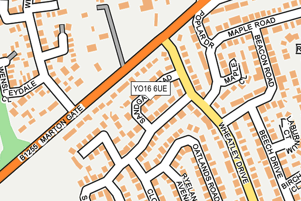 YO16 6UE map - OS OpenMap – Local (Ordnance Survey)