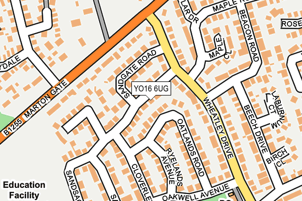 YO16 6UG map - OS OpenMap – Local (Ordnance Survey)