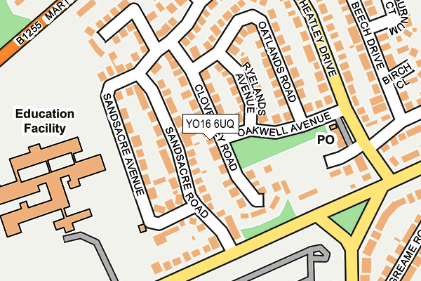 YO16 6UQ map - OS OpenMap – Local (Ordnance Survey)