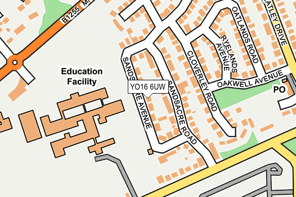 YO16 6UW map - OS OpenMap – Local (Ordnance Survey)