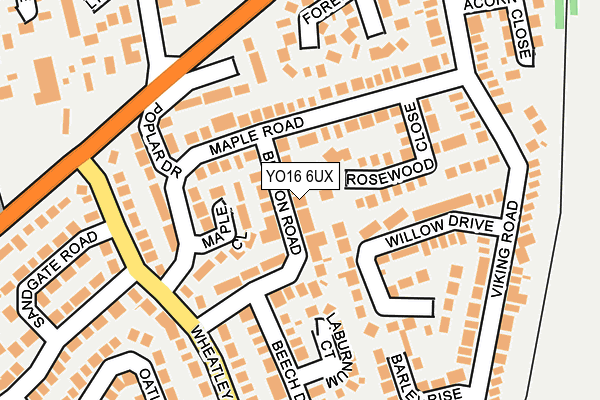 YO16 6UX map - OS OpenMap – Local (Ordnance Survey)