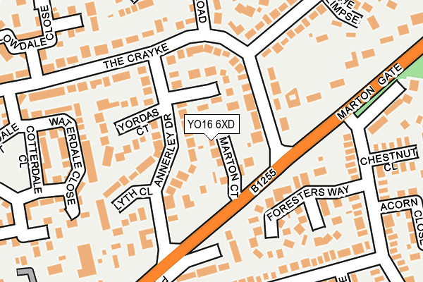 YO16 6XD map - OS OpenMap – Local (Ordnance Survey)