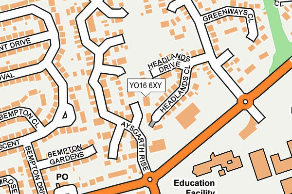 YO16 6XY map - OS OpenMap – Local (Ordnance Survey)