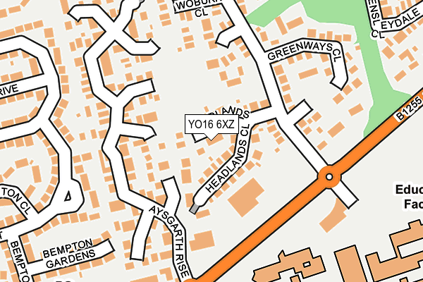 YO16 6XZ map - OS OpenMap – Local (Ordnance Survey)