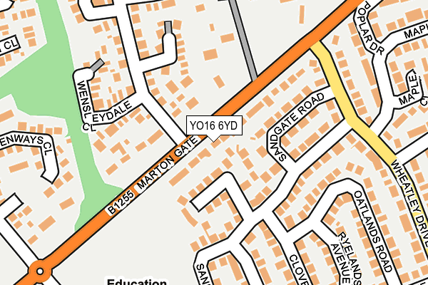 YO16 6YD map - OS OpenMap – Local (Ordnance Survey)