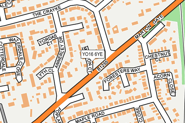 YO16 6YE map - OS OpenMap – Local (Ordnance Survey)