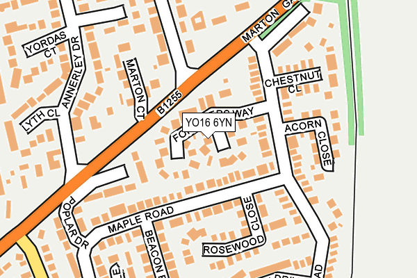 YO16 6YN map - OS OpenMap – Local (Ordnance Survey)